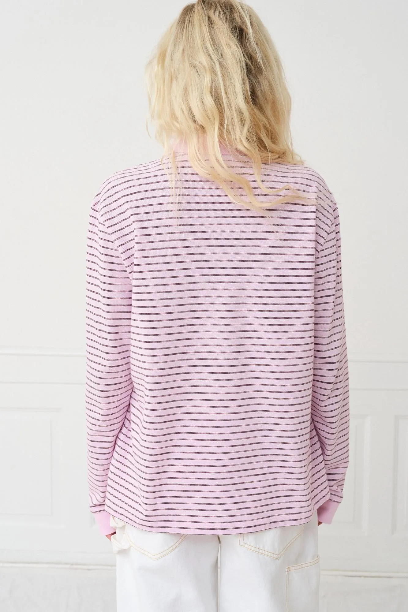 Serena Polo Shirt — Berry Stripe