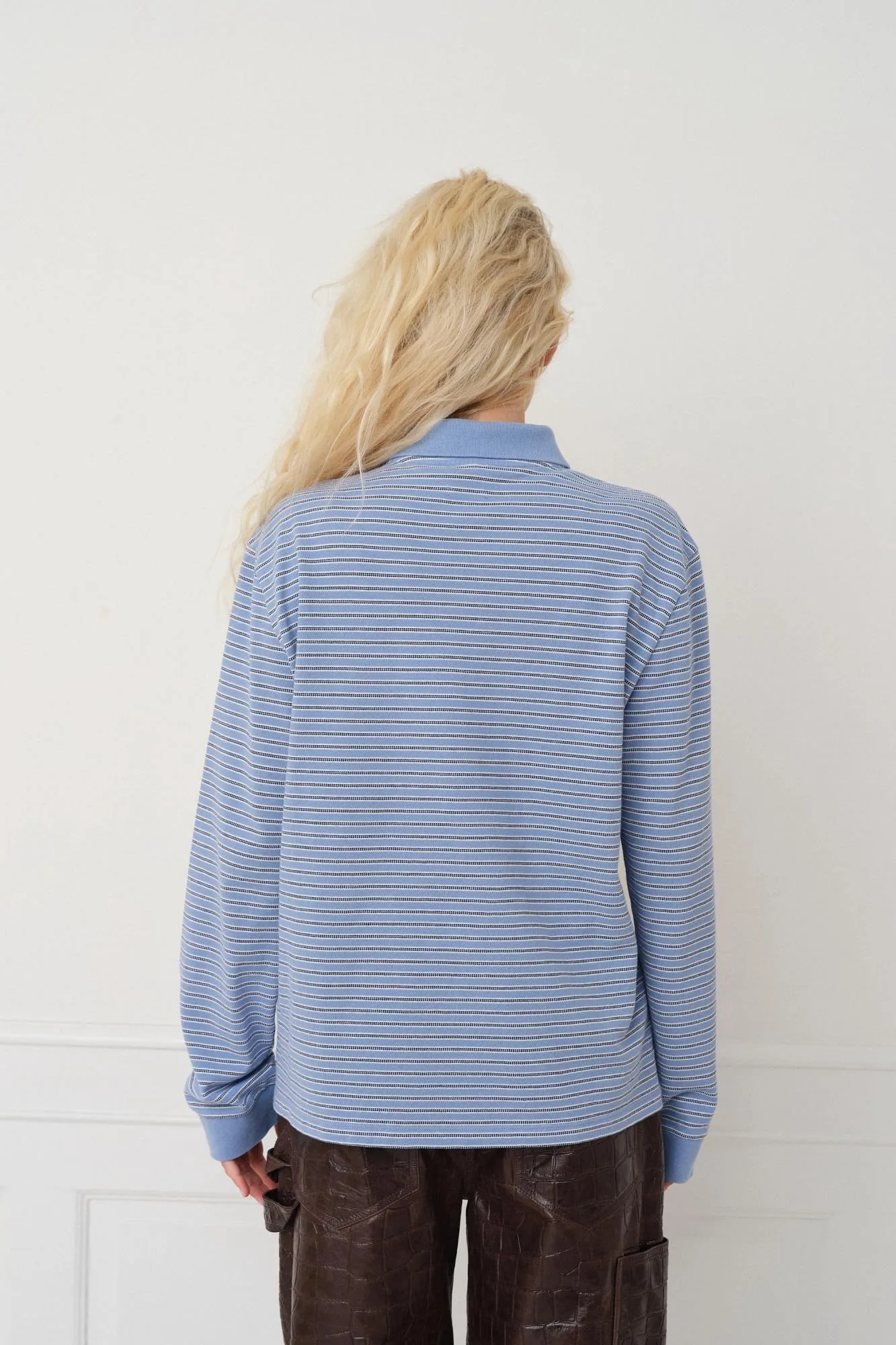 Serena Polo Shirt — Blue Stripe