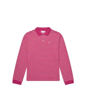 Serena Polo Shirt — Cerise Stripe