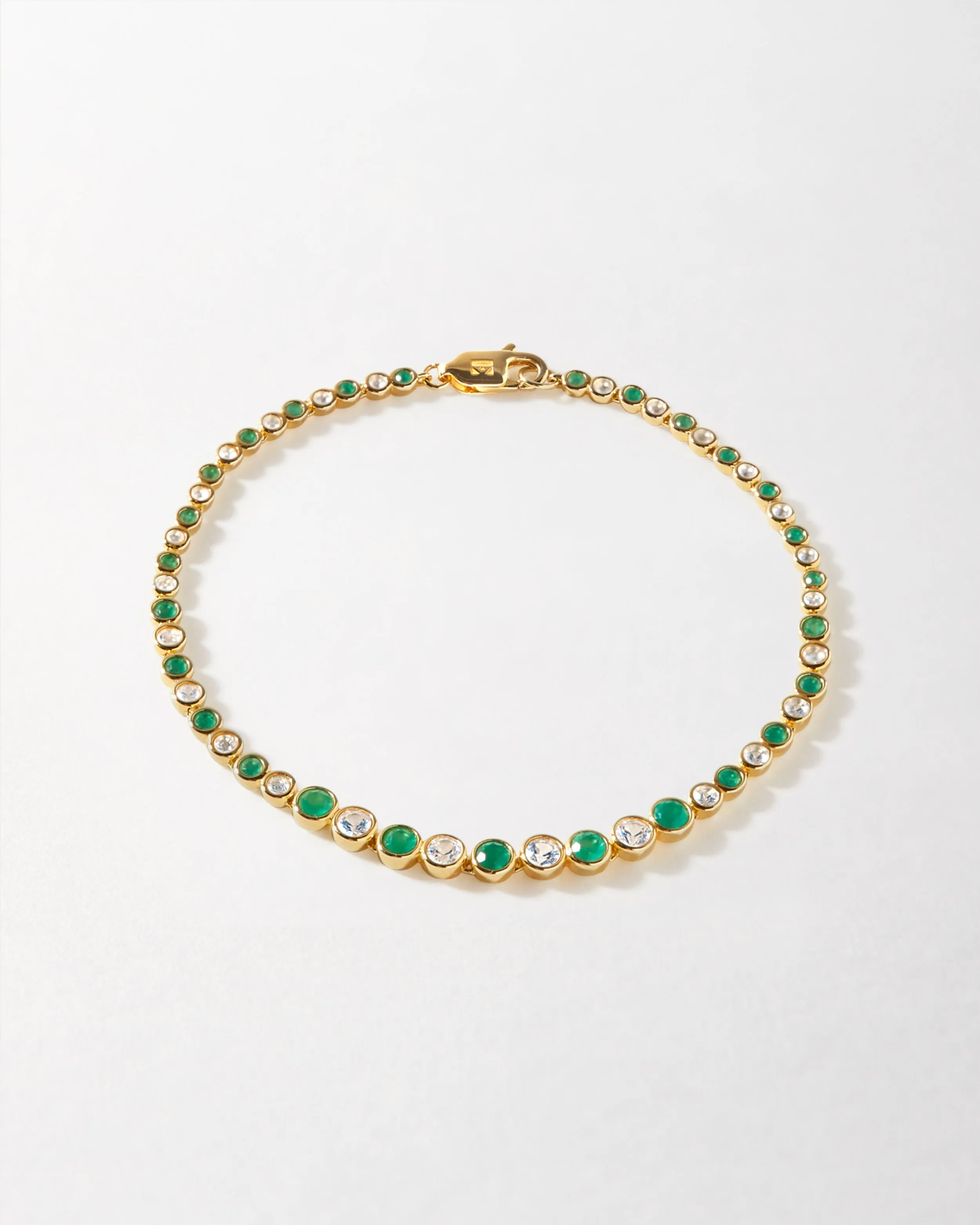 Serena Tennis Green & White Bracelet