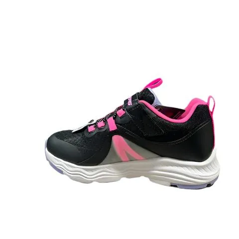 Skechers Girls Adventure Blitz- Noble Tread Trainer Black/Hot Pink