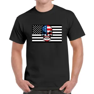 Skull Flag Men's Heavy Cotton T-Shirt - Ships from The US