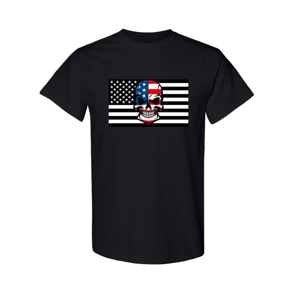 Skull Flag Men's Heavy Cotton T-Shirt - Ships from The US