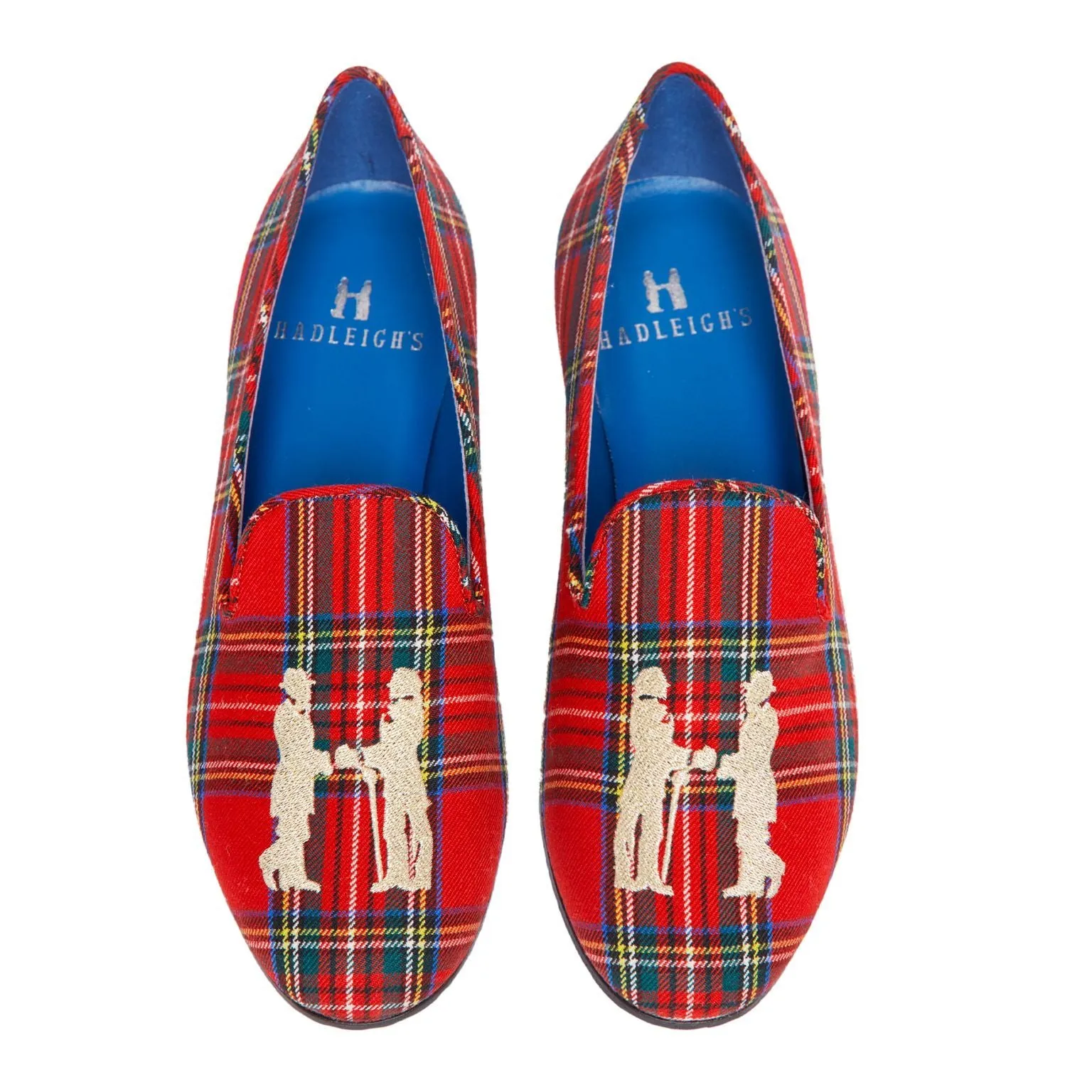 Slipper in Tartan with Gold Logo