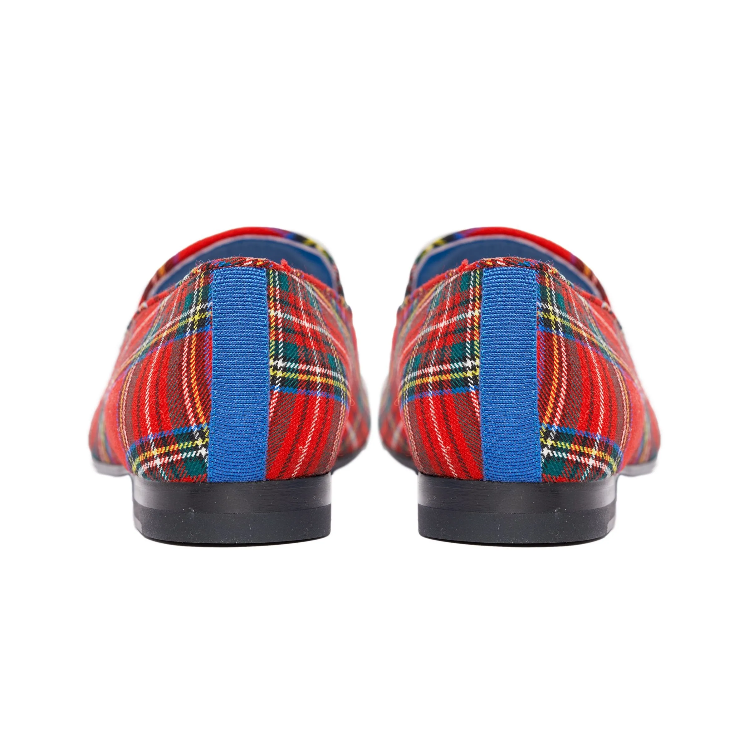 Slipper in Tartan with Gold Logo