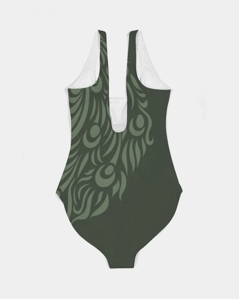 SMF Peacock Feminine One-Piece Swimsuit