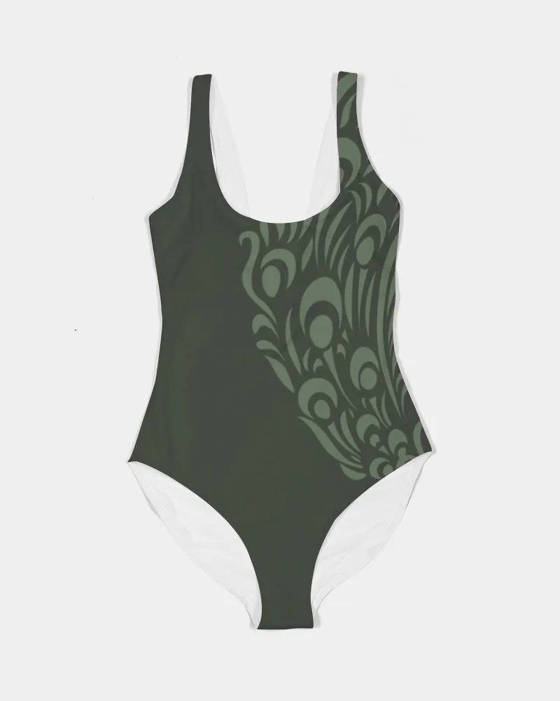 SMF Peacock Feminine One-Piece Swimsuit