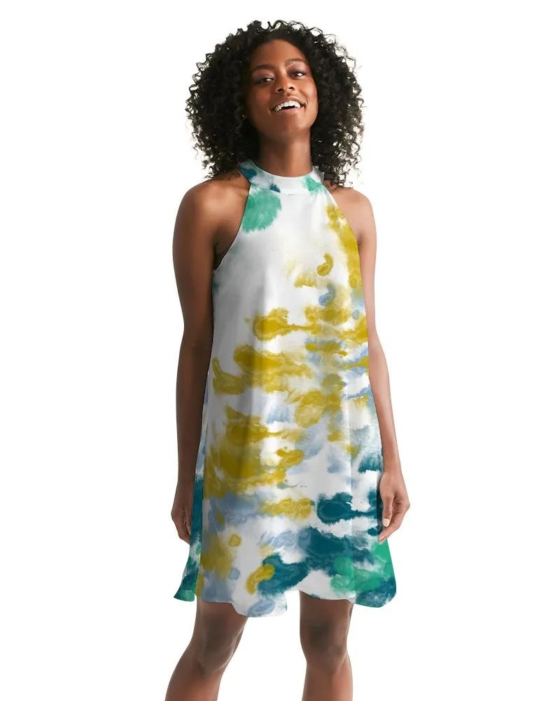 SMF Seaweed Feminine Halter Dress