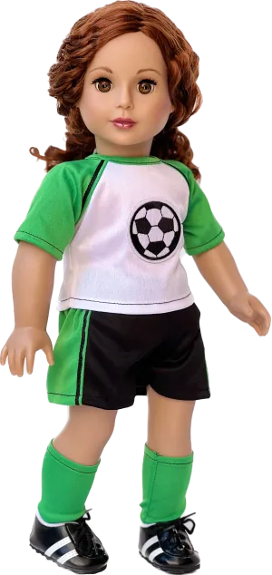 Soccer Girl -  Clothes for 18 inch Doll - 4 Piece Outfit - Shirt, Shorts, Socks and Shoes