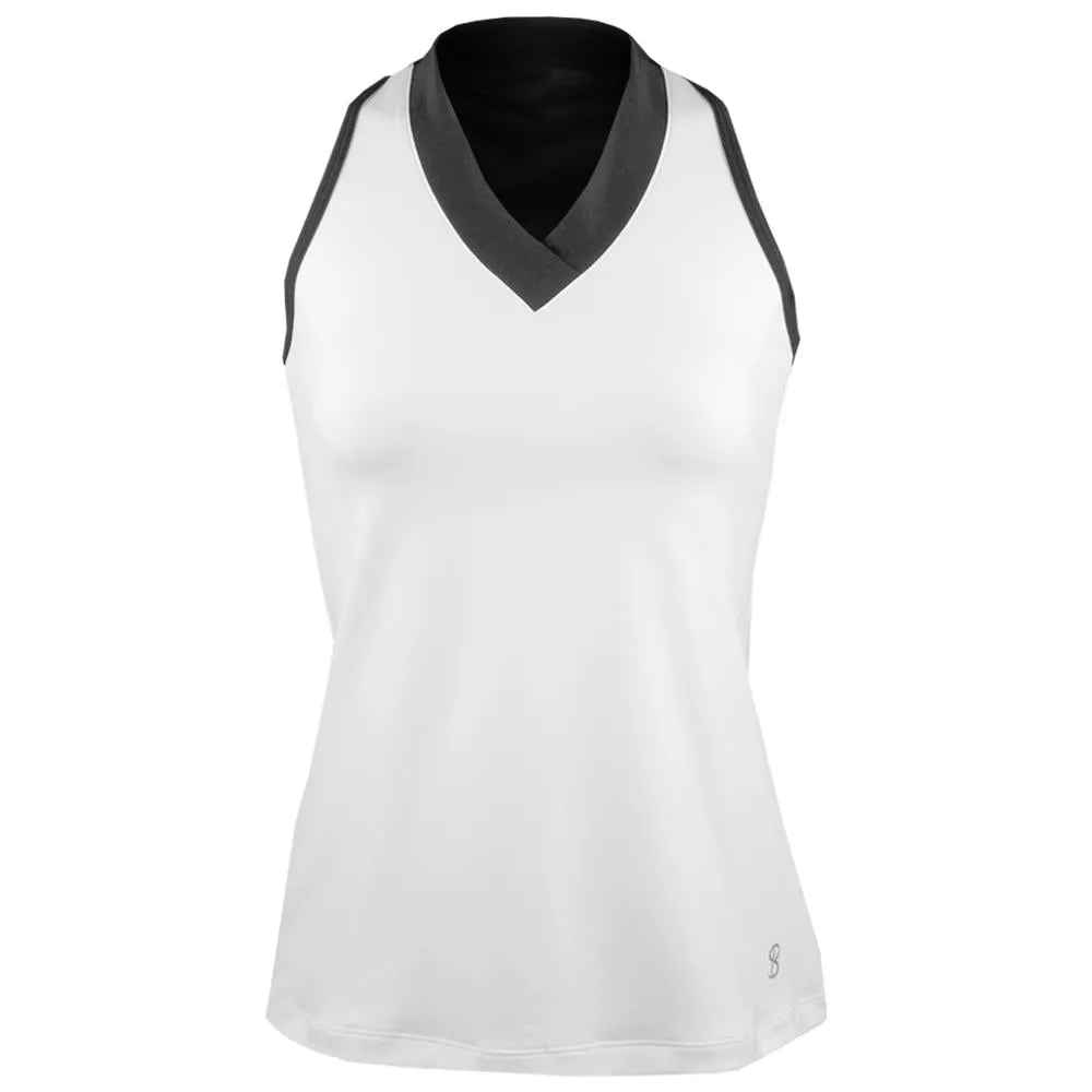 Sofibella Women's Elegance Racerback Tank - White/Black