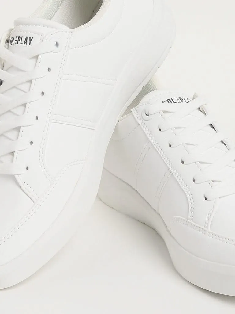 SOLEPLAY Lace-Up White Tennis Sneakers