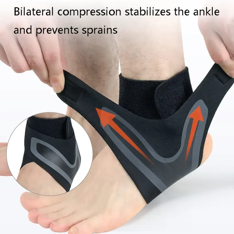 Sports Compression Anti-Sprain Ankle Guard Outdoor Basketball Football Climbing Protective Gear, Specification: S, Right Foot (Black Orange)