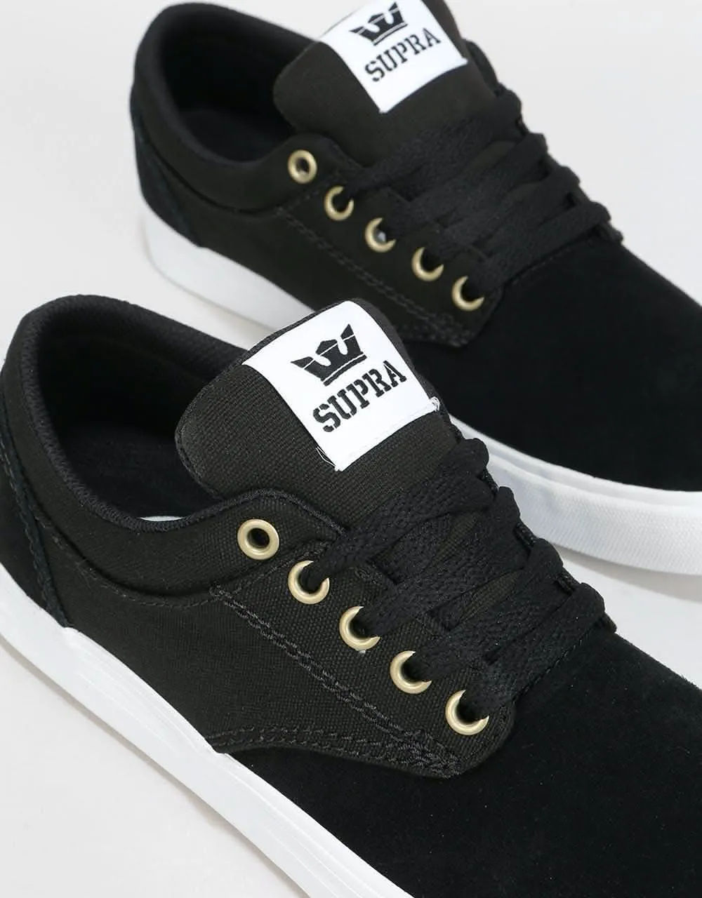 Supra Chino Skate Shoes - Black/White/White