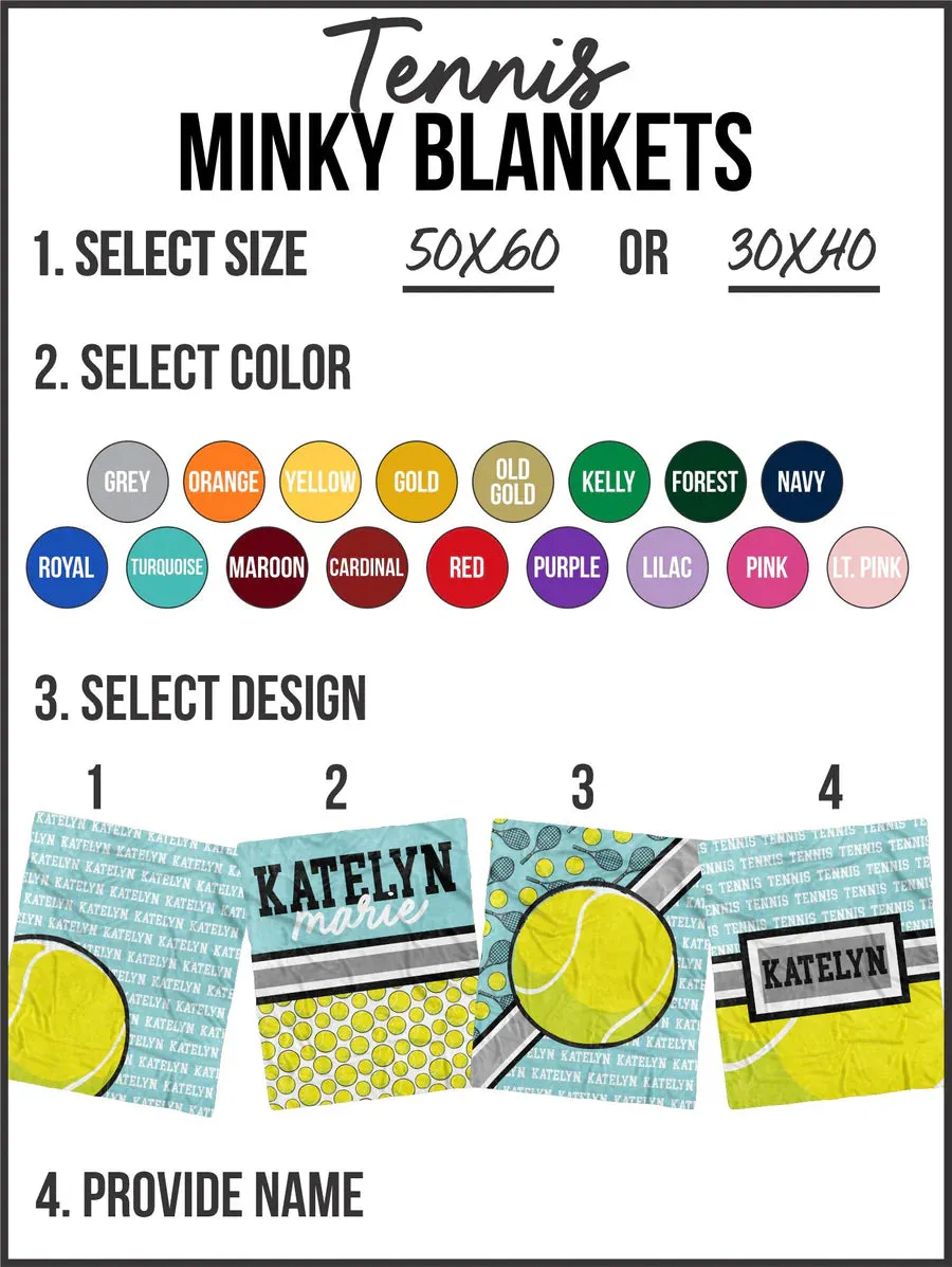 Tennis Action Blanket - Custom ♥PRE-ORDER♥