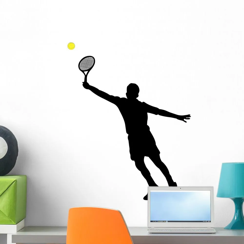 Tennis Player Silhouettes Sports Wall Decal