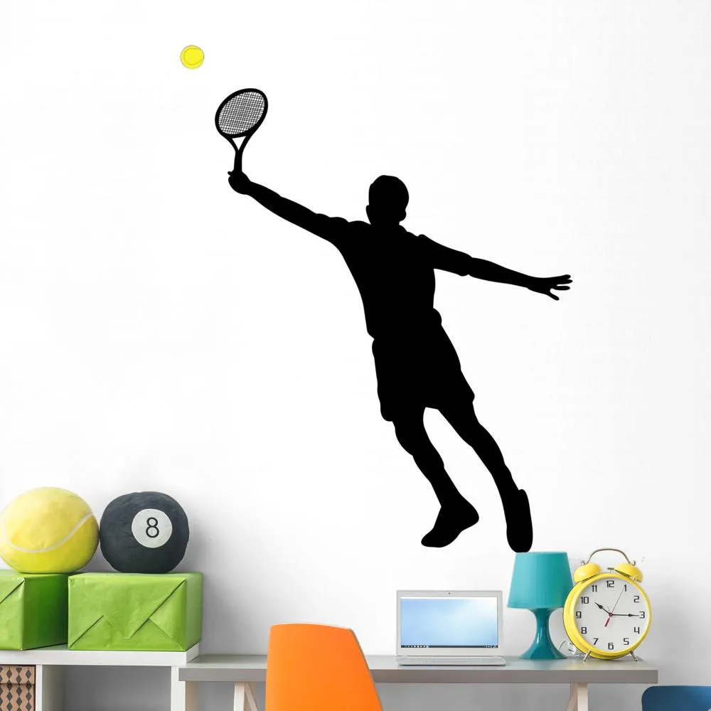 Tennis Player Silhouettes Sports Wall Decal