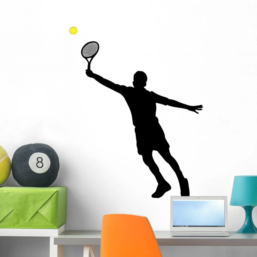 Tennis Player Silhouettes Sports Wall Decal