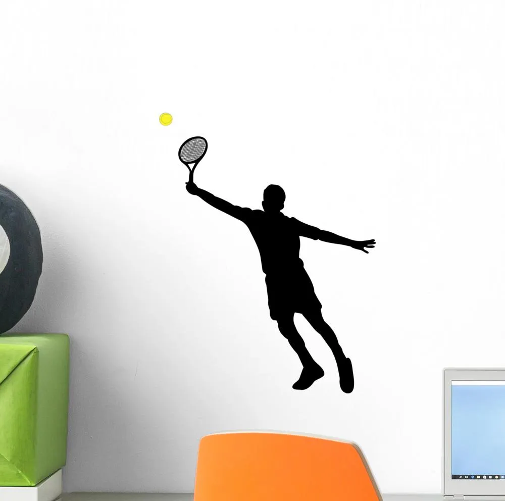 Tennis Player Silhouettes Sports Wall Decal