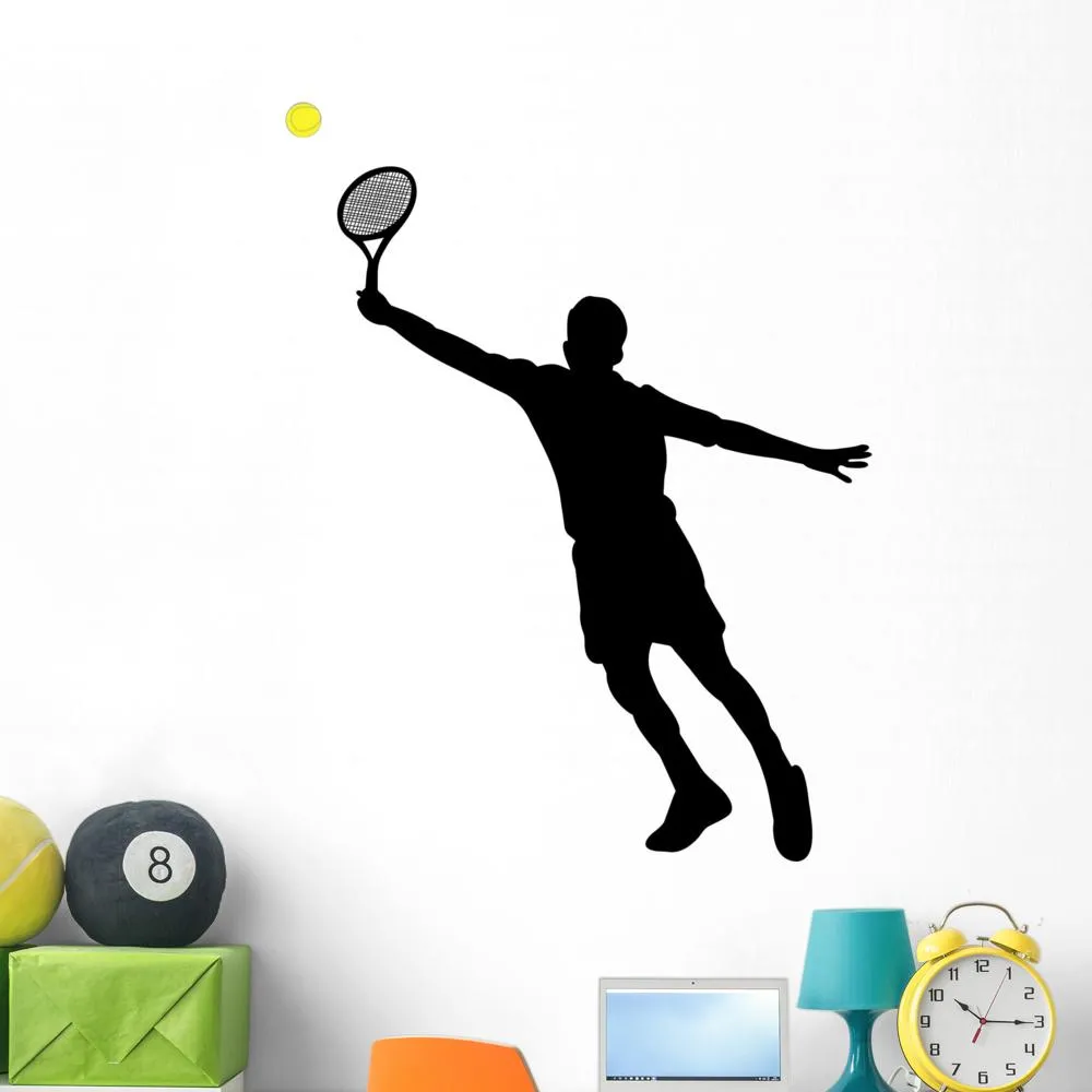 Tennis Player Silhouettes Sports Wall Decal