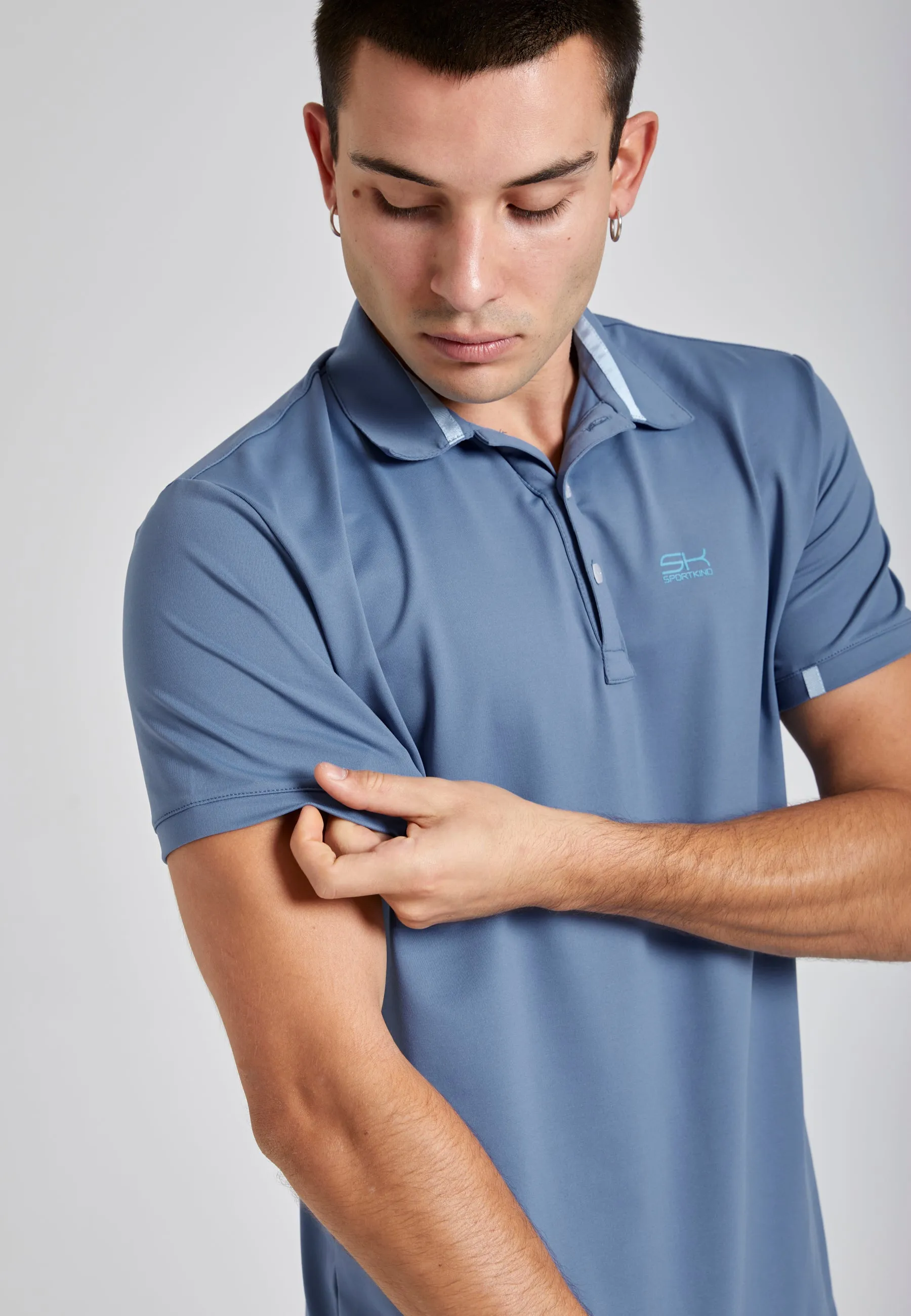 Tennis polo shirt for men &amp; boys, gray blue