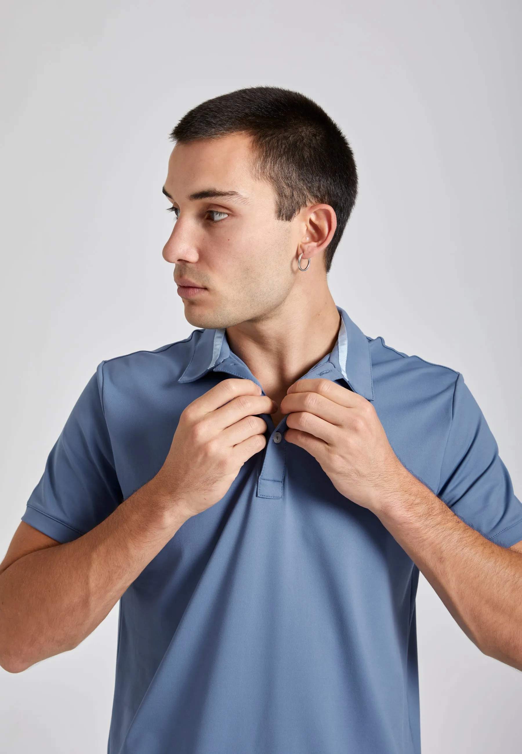 Tennis polo shirt for men &amp; boys, gray blue