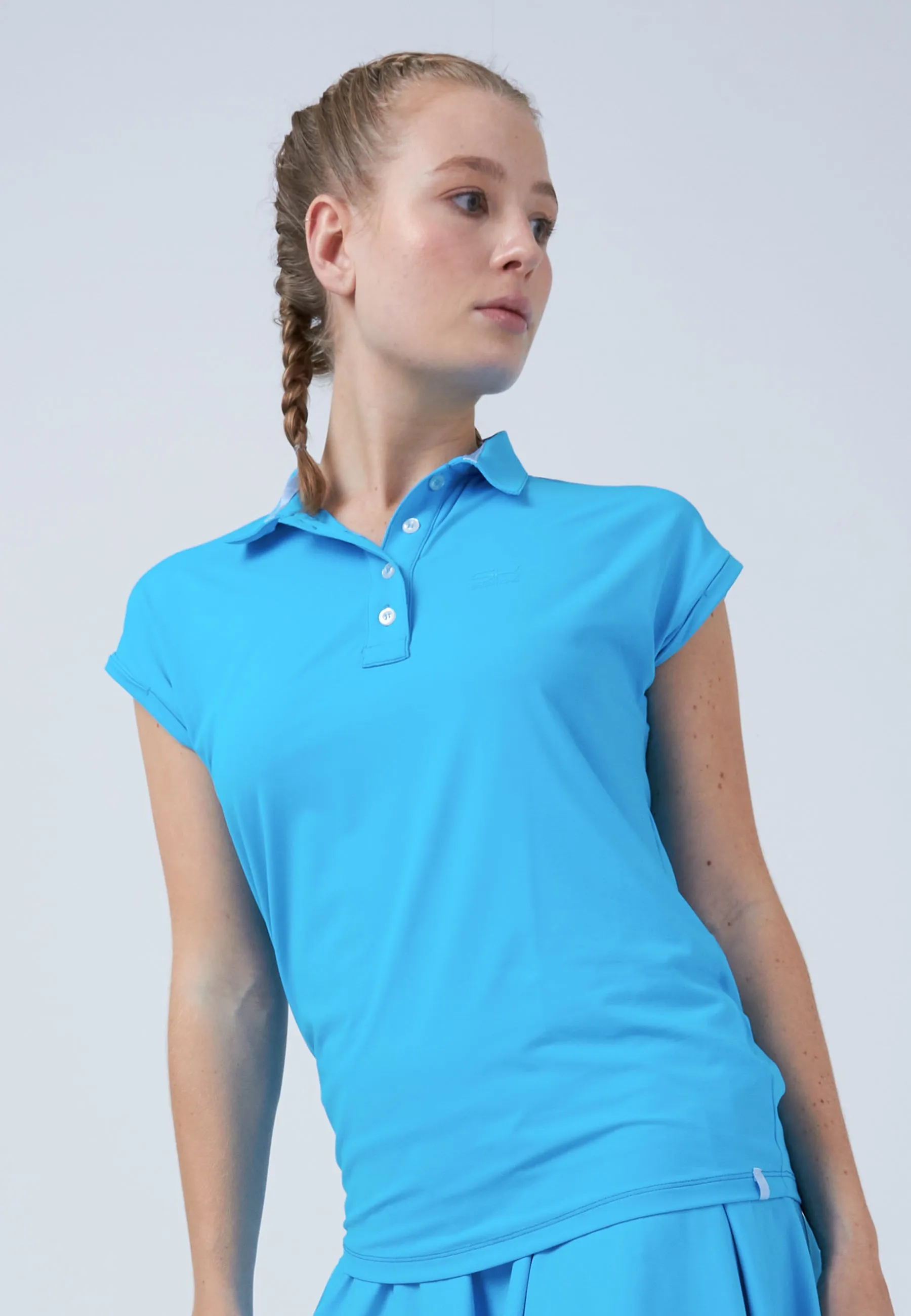 Tennis Polo Shirt Loose-Fit, Light Blue