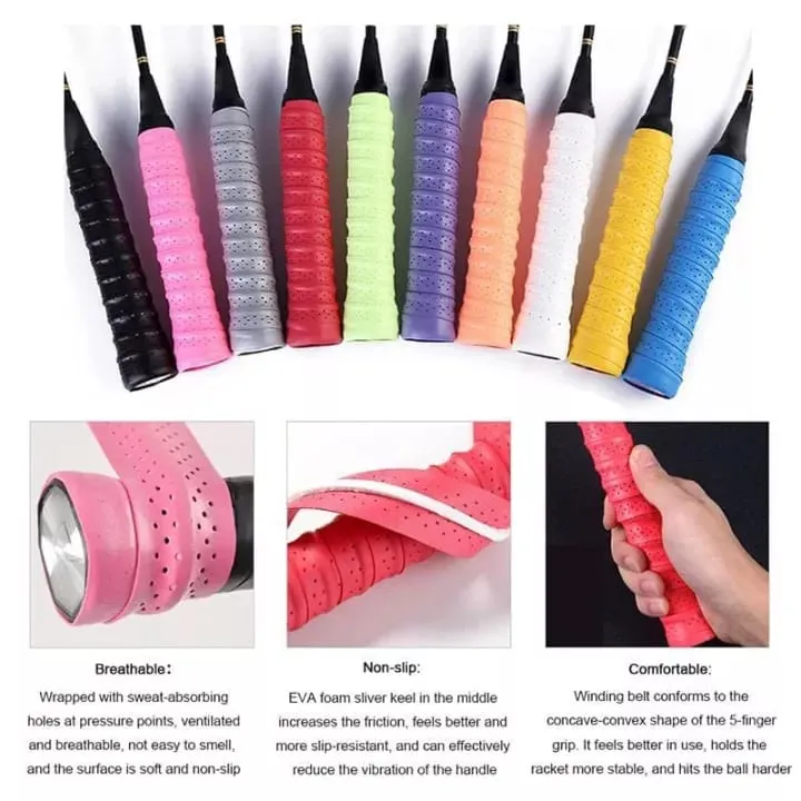 Tennis, Squash, Badminton Anti-Slip and Absorbent Racket Grip