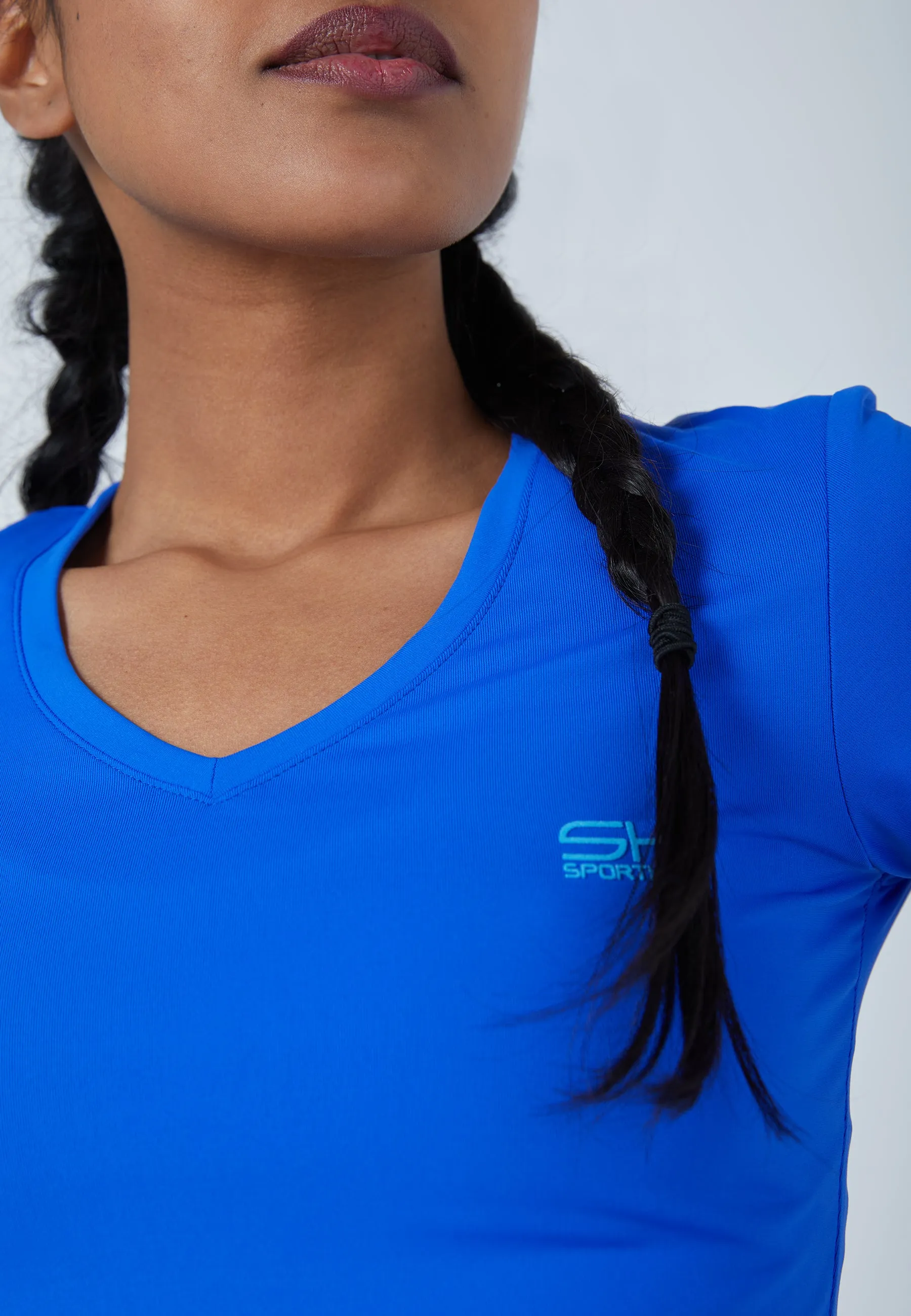 Tennis T-Shirt V-Neck, cobalt blue