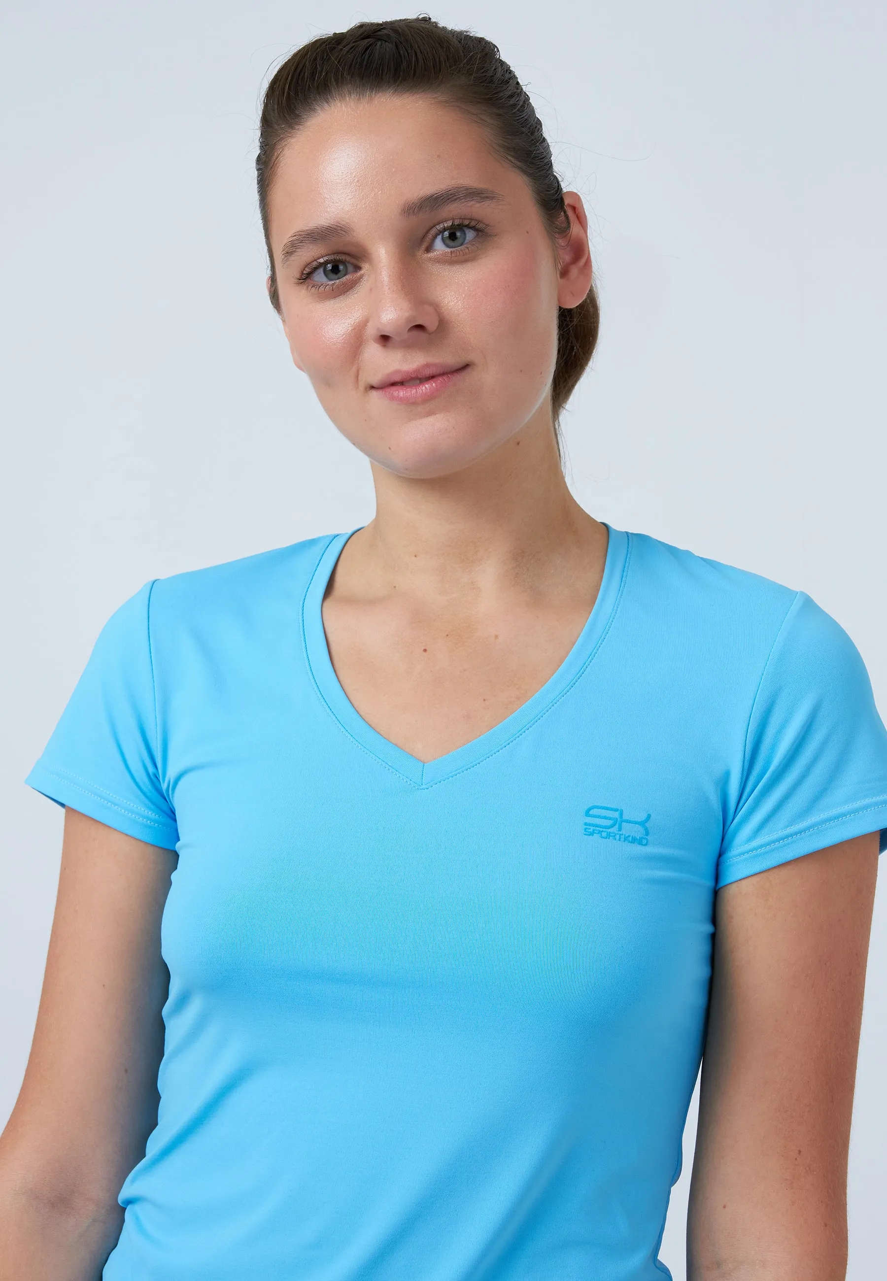 Tennis T-Shirt V-Neck, light blue