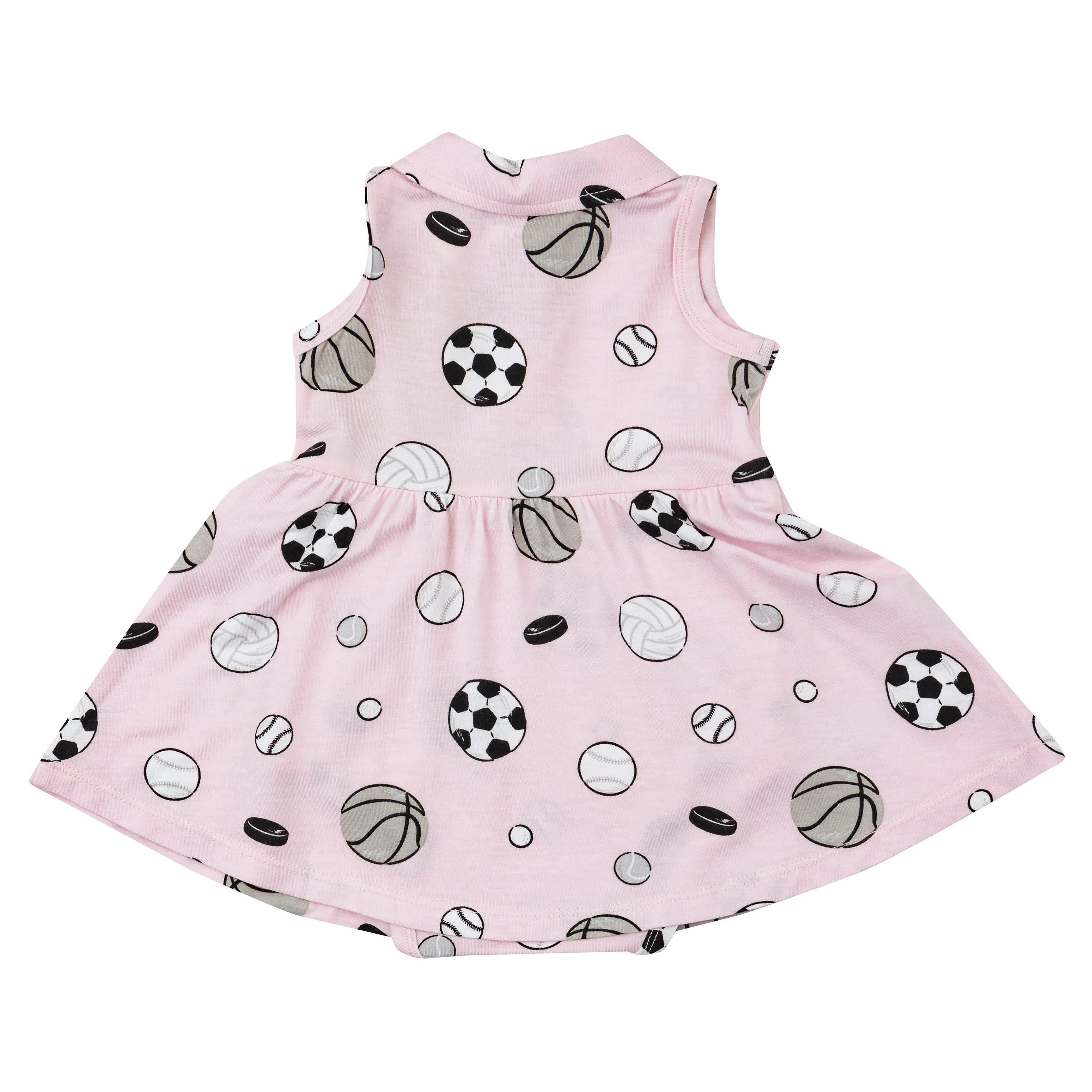 Tennis Tank Bodysuit Dress - Sports Ball Pink