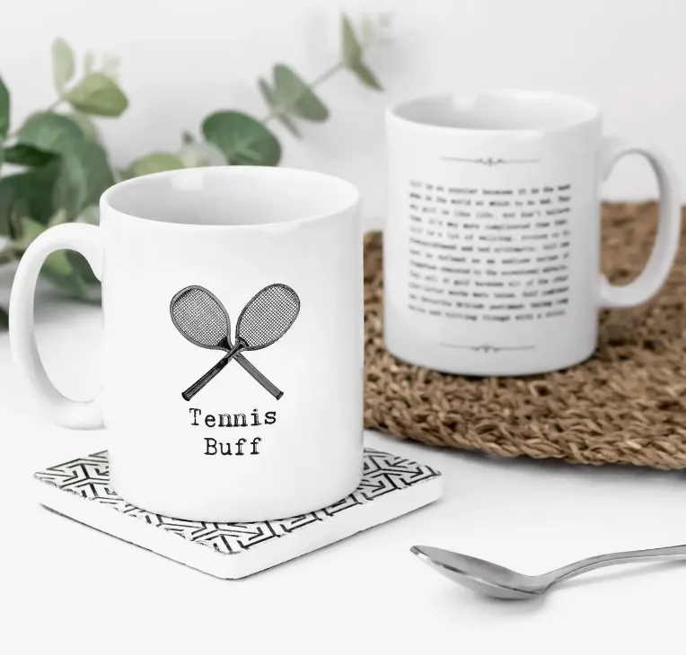 Tennis Vintage Words Mug