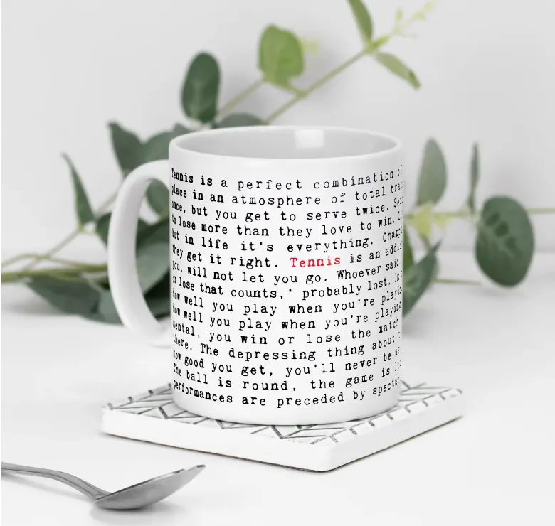 Tennis Vintage Words Mug