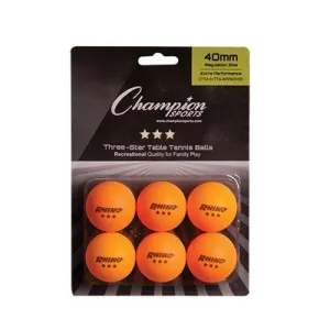 Three Star Table Tennis Balls (6 Pack)