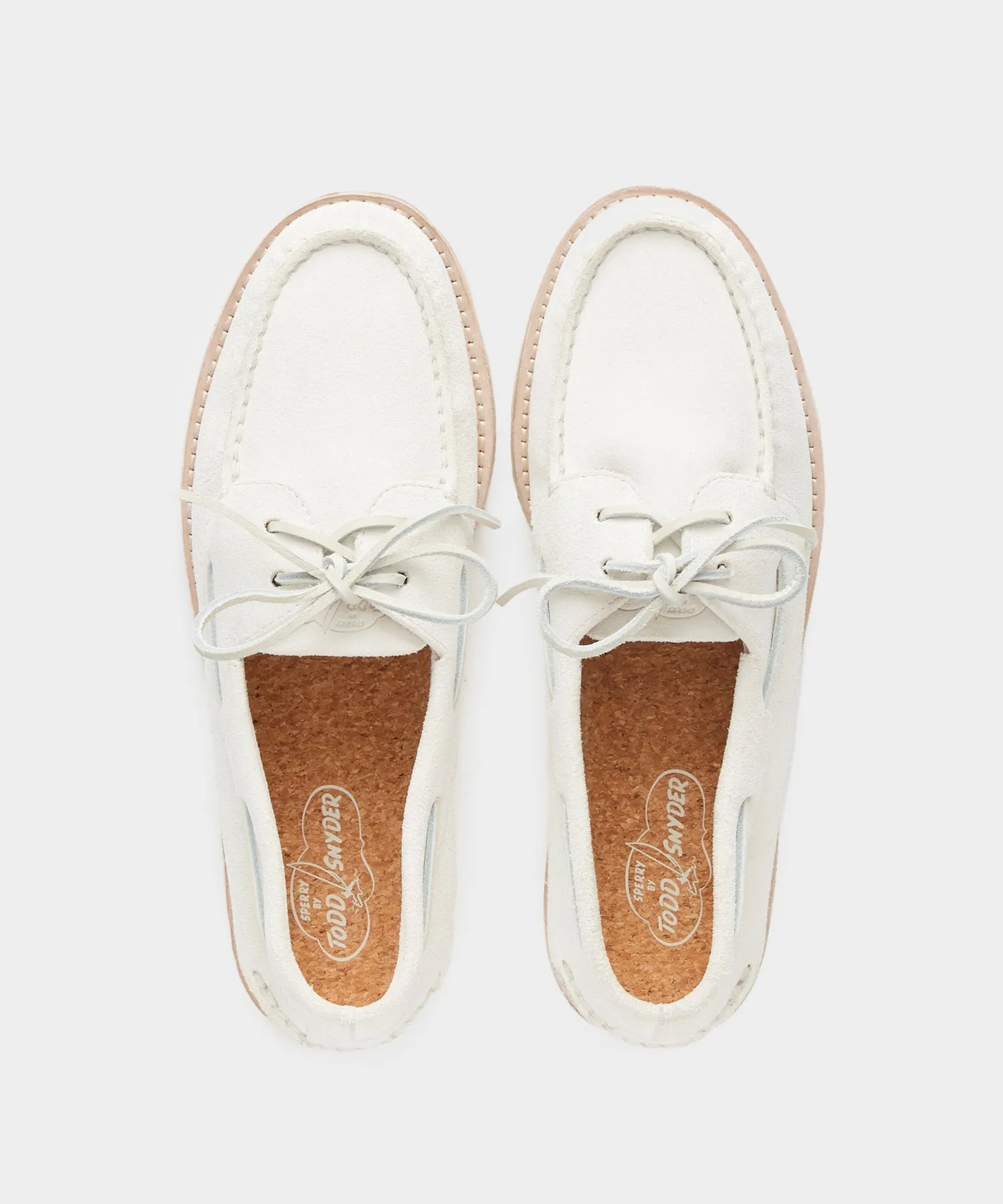 Todd Snyder X Sperry Top-Sider Suede Boat Shoe in Ivory