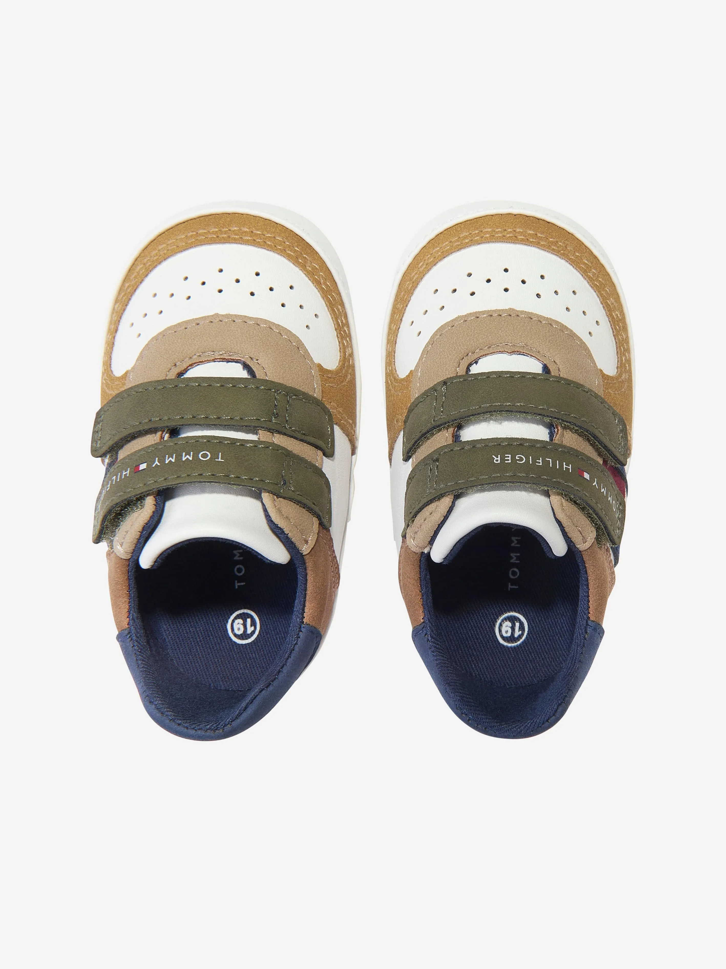 Tommy Hilfiger Baby Boys Flag Low Cut Velcro Trainers in Multicolour