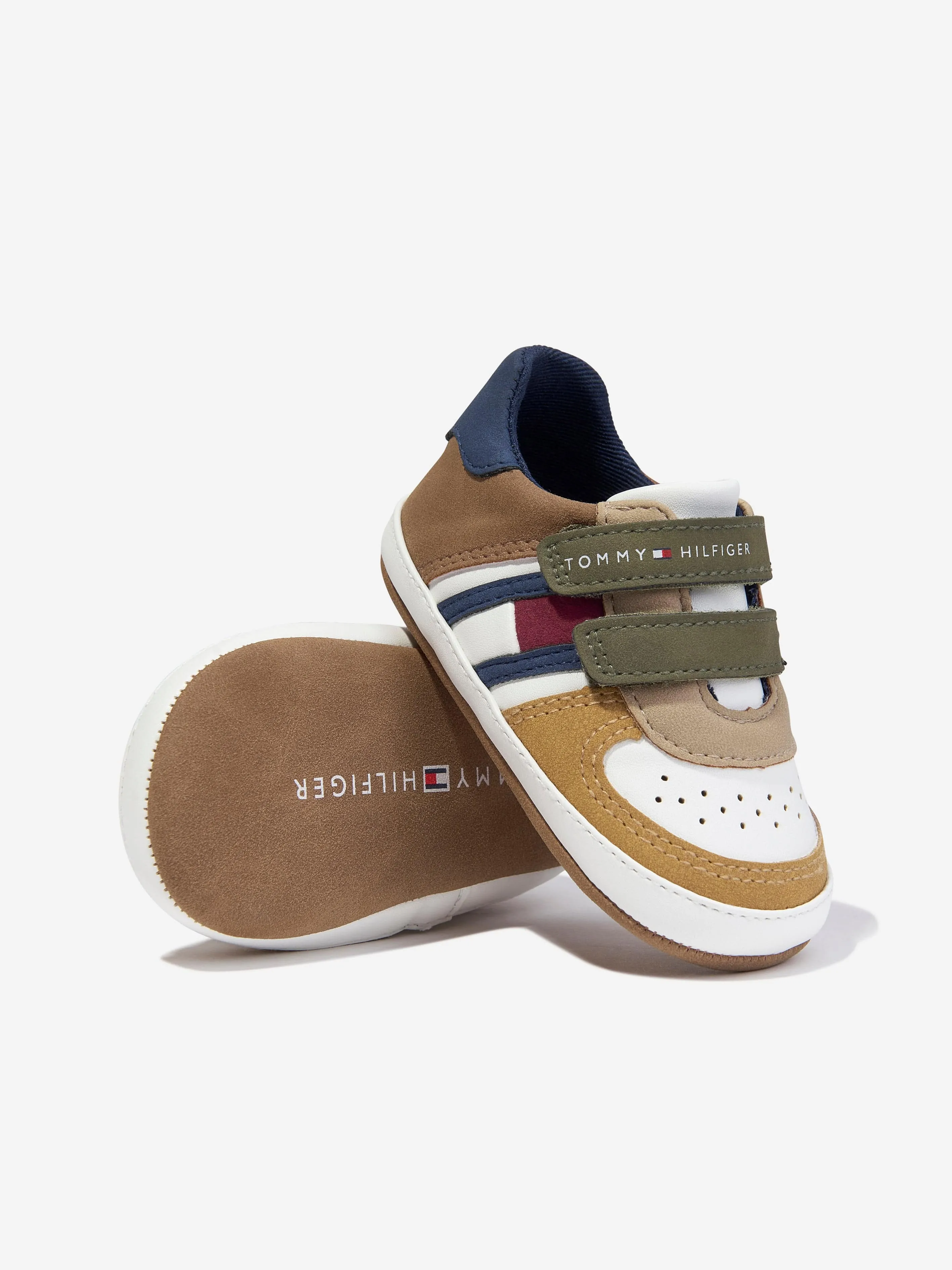 Tommy Hilfiger Baby Boys Flag Low Cut Velcro Trainers in Multicolour