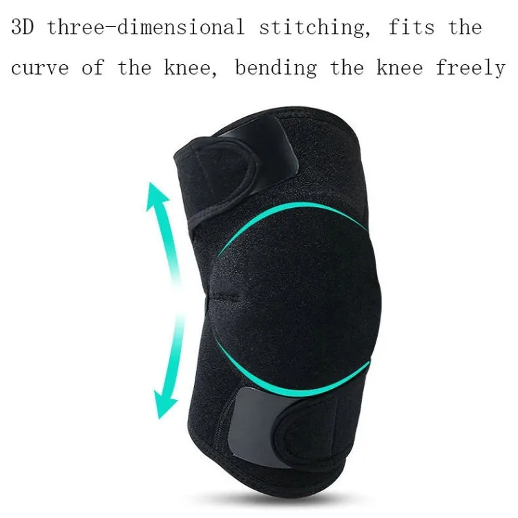 Tourmaline Self-Heating Sports Knee Pads Far Infrared Magnet Moxibustion Warm Knee Pads, Specification: One Size(Black)