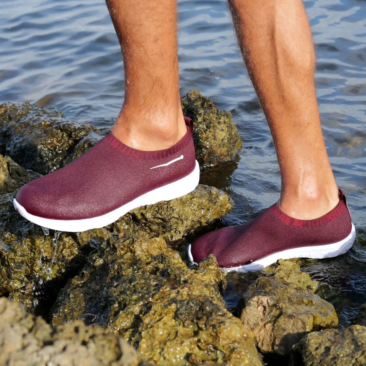 Unisex Aqua Slip-On Maroon