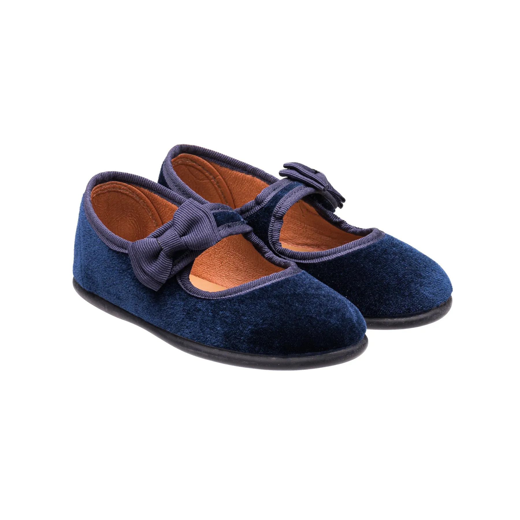 Velvet Bow Mary Jane Navy Blue