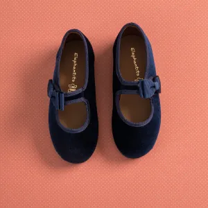 Velvet Bow Mary Jane Navy Blue