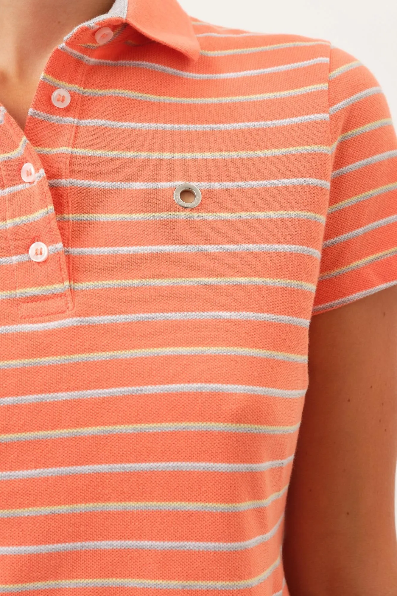 Venus Polo Shirt — Melon Stripe