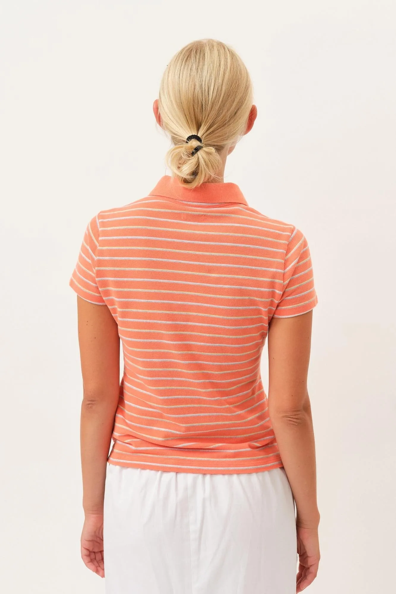 Venus Polo Shirt — Melon Stripe