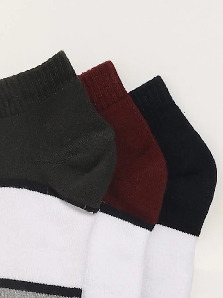 WES Lounge Multicolor Cotton Trainer Socks - Pack of 3