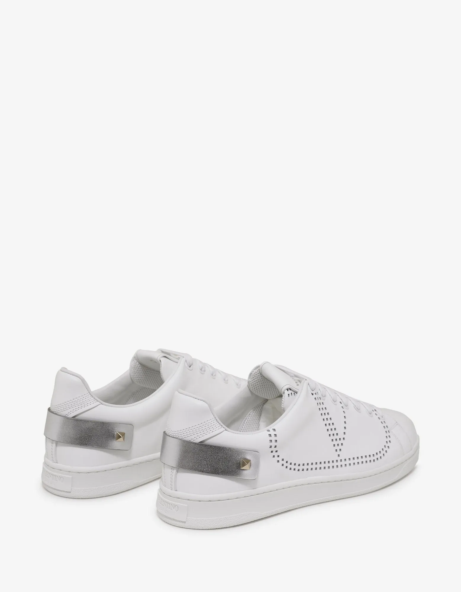 White Go Logo Tennis Trainers