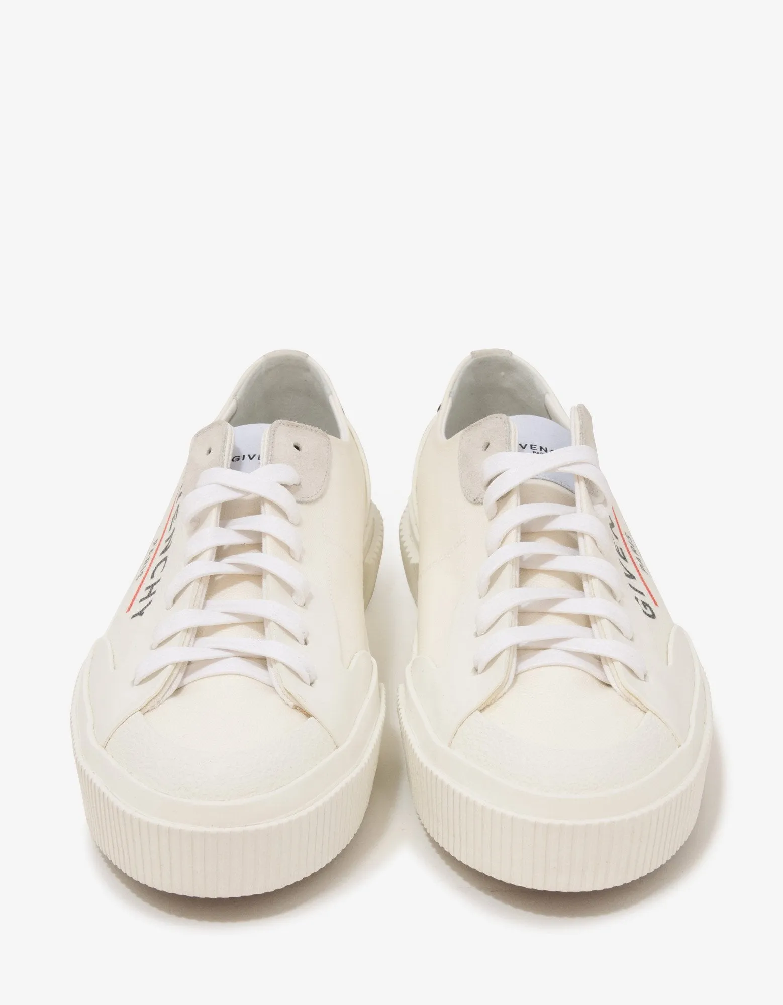 White Tennis Light Low Canvas Trainers -