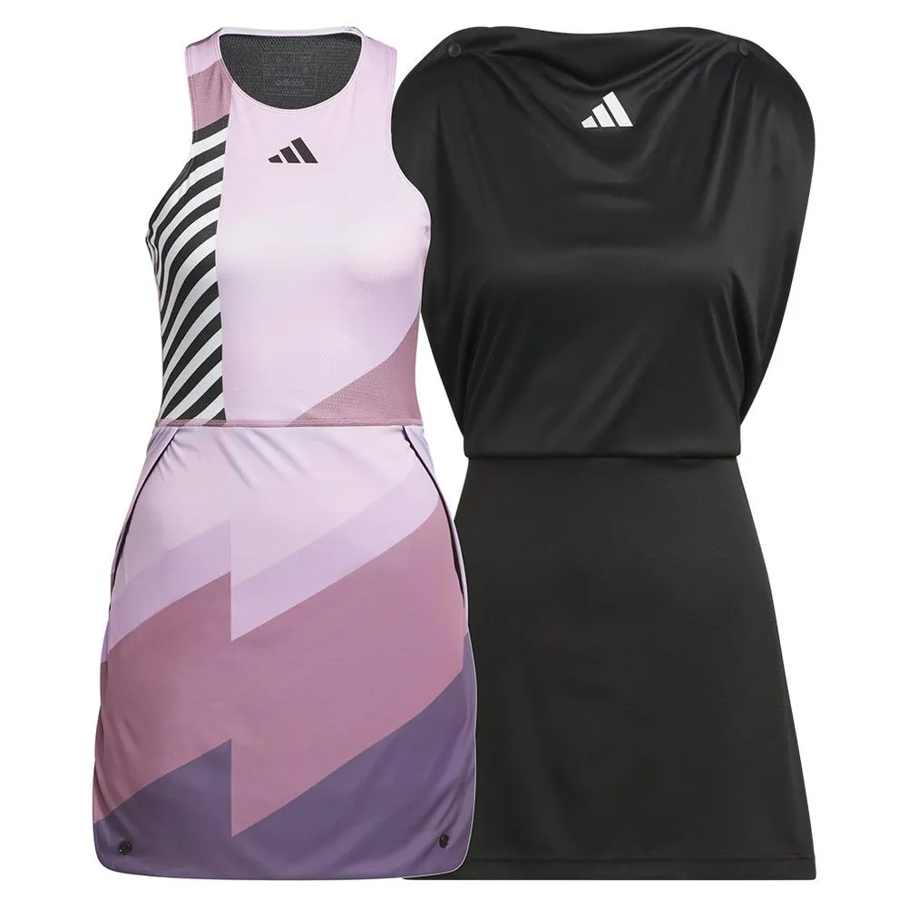 Women's Aero Ready Transformative Tennis Dress Wonder Orchid and Black