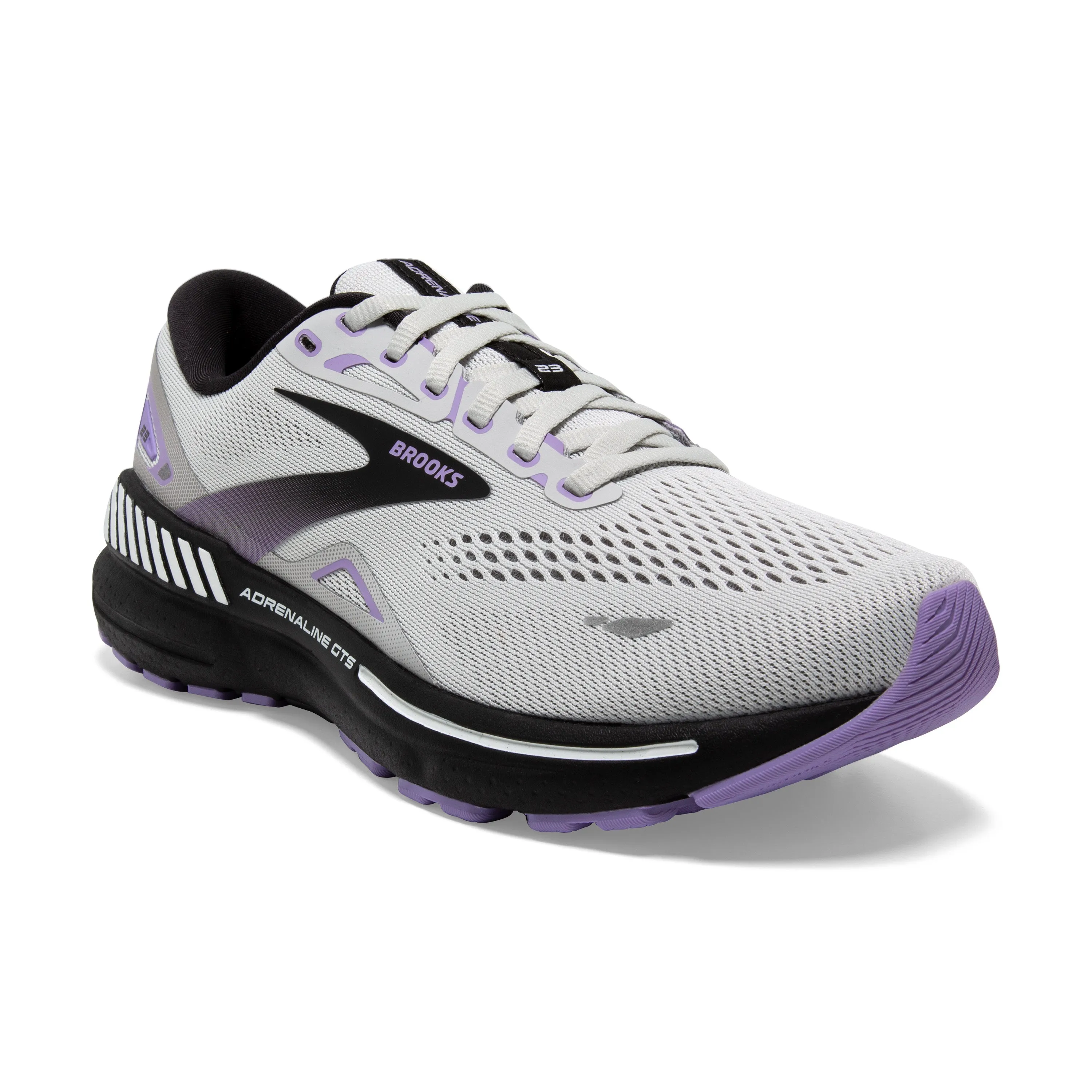 Women's Brooks Adrenaline GTS 23 Color: Grey/Black/Purple (EXTRA WIDE WIDTH)