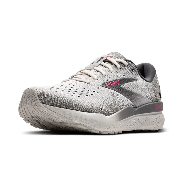 WOMEN'S BROOKS GHOST 16 1204071B006 COLOR: GREY/GARGOYLE/PINK