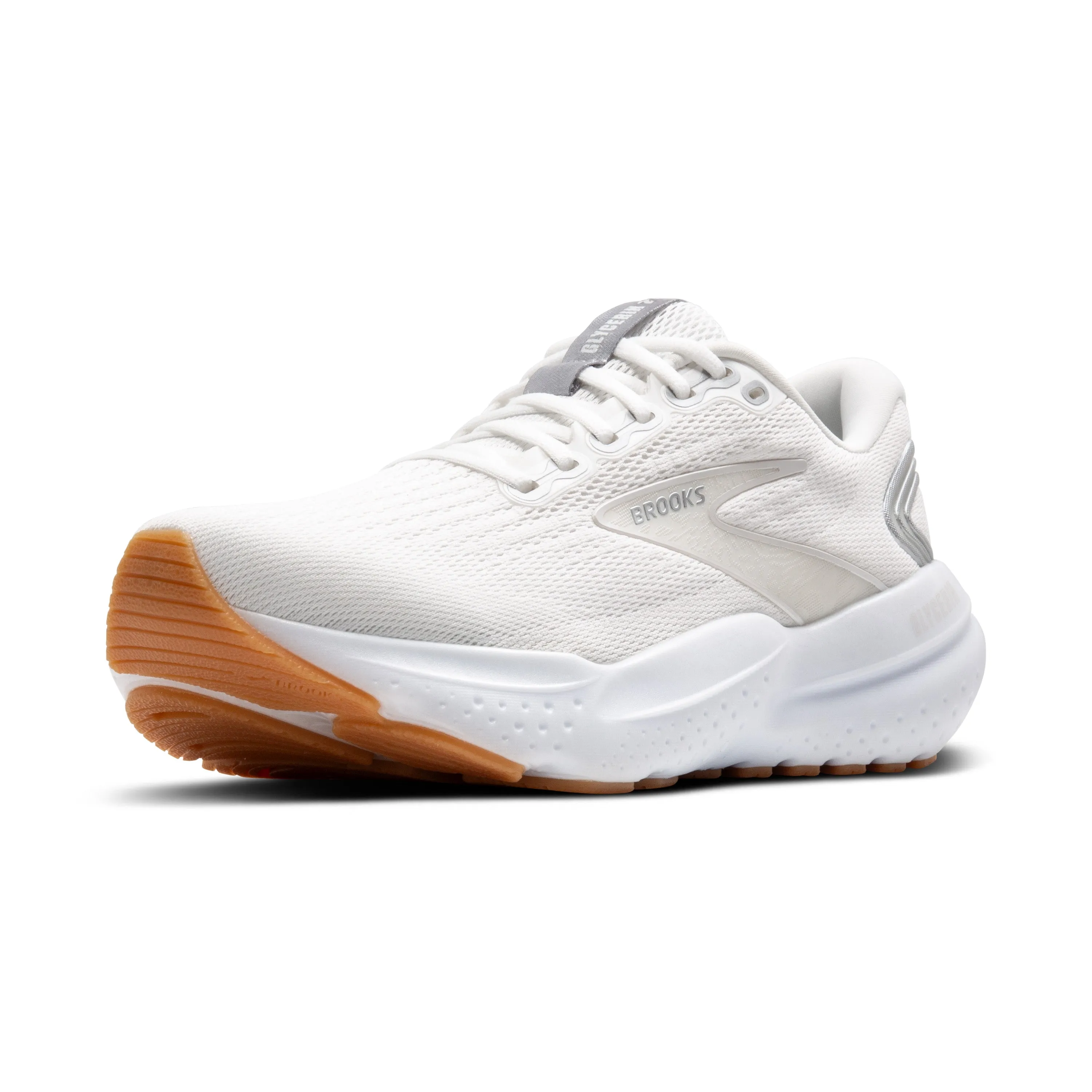 Women's Brooks Glycerin 21 Color: White/Silver/Biscuit