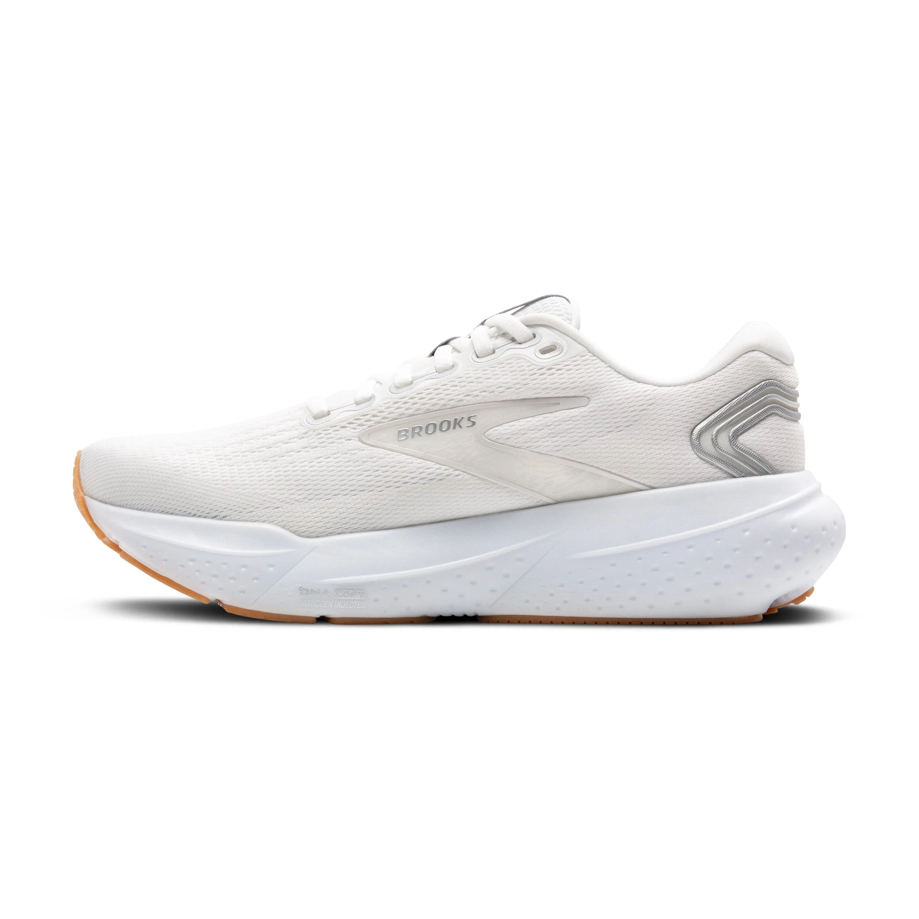 Women's Brooks Glycerin 21 Color: White/Silver/Biscuit